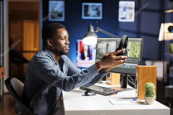 Bearbeitungsplatz mit ruhiger Farbkorrektur